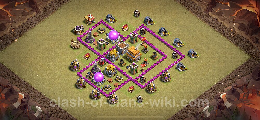 Die Clan War Base RH6 + Link 2024 - COC Rathaus Level 6 Kriegsbase (CK / CW), #1779