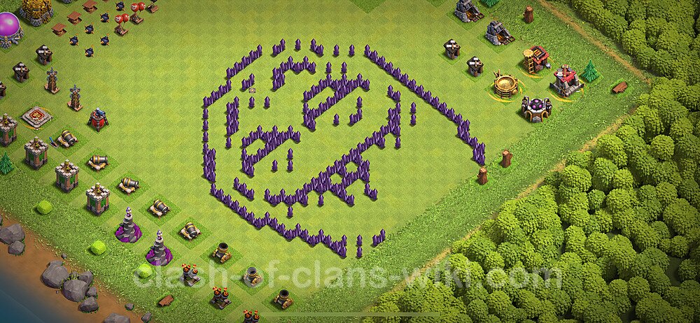 TH7 Troll Base Plan with Link, Copy Town Hall 7 Funny Art Layout 2024, #1795