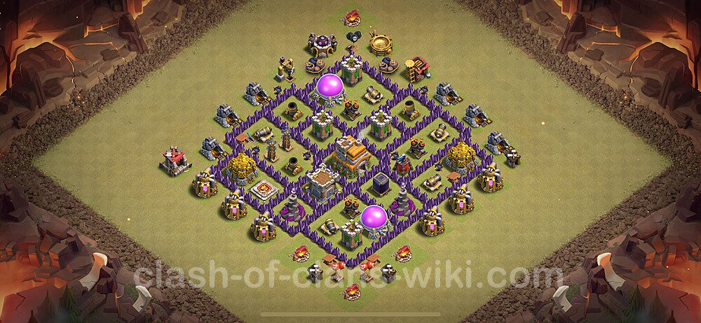Die Anti 2 Sterne Clan War Base RH7 + Link, Anti Alles 2024 - COC Rathaus Level 7 Kriegsbase (CK / CW), #1798