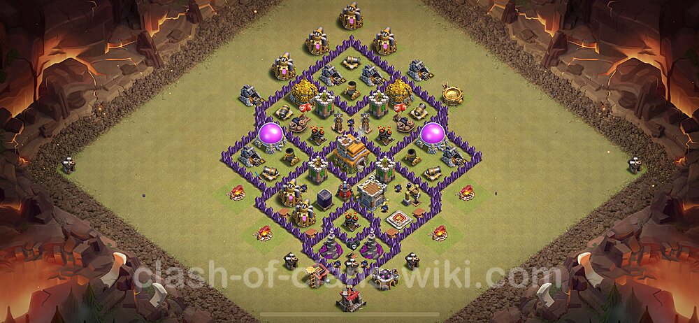 Die Clan War Base RH7 + Link, Anti Alles, Hybrid 2024 - COC Rathaus Level 7 Kriegsbase (CK / CW), #1799